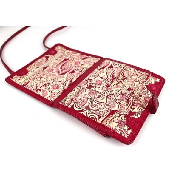 Hobo International DARK PINK GENUINE LEATHER X-BODY ORGANIZER SHOULDER BAG PURSE - Picture 9 of 14